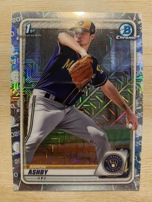 2020 Bowman Chrome Mojo Refractor 1st Bowman #BCP-57 Aaron Ashby - Image 1 of 2