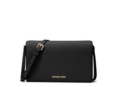 Michael Kors Jet Set Medium Front Flap Black Leather Crossbody Bag NWT - Image 1 of 4