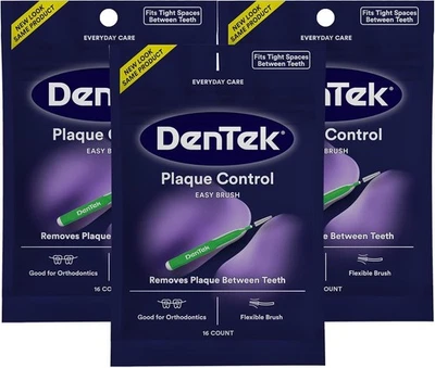 DenTek Easy Brush Plaque Control Interdental Cleaners Toothbrush, Tight 16 Count - Image 1 of 4