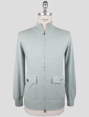 NEW GRAN SASSO GREEN COTTON CASHMERE COAT US 44 - EU 54 G3S244 - Image 1 of 4