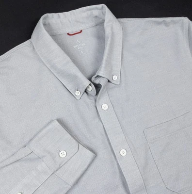 Western Rise Merino Wool Shirt Men's Large Light Gray Button-Front Long Sleeve - Image 1 of 4