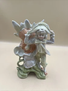 Vaso statuina porcellana bisque vintage - Foto 1 di 8