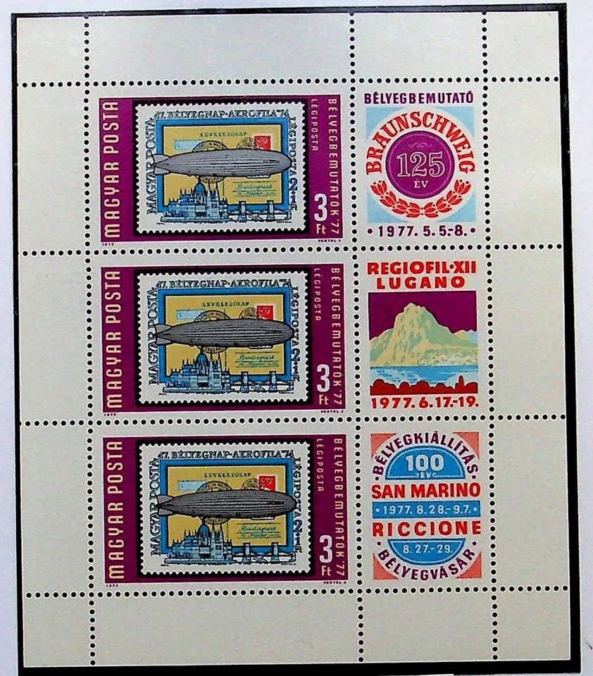 HUNGRÍA Sc C374 NH MINISHOJA DE 1977 - SELLOS EN SELLOS - (LN25) Foto 1 de 1