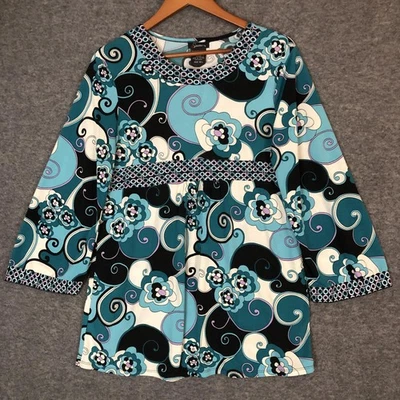 Vestido sin palabras para mujer 18,5 retro floral remolino manga larga boho mini hippie Foto 1 de 4