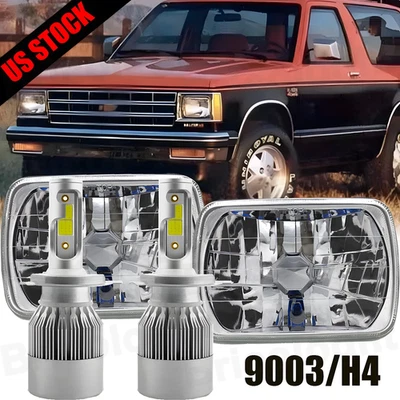 Par de faros LED proyectores haz alto/bajo para 82-93 Chevy S10 Blazer GMC S15 7X6" Foto 1 de 4