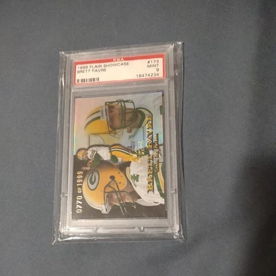 1999 Flair Showcase Brett Favre #173 PSA 9 HOF 0770 /1999 SP - Image 1 of 4