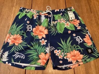 NWT's Detroit Tigers Hurley X '47 Brand Tropics Swim Trunk Shorts Men’s Size XL - Image 1 of 4