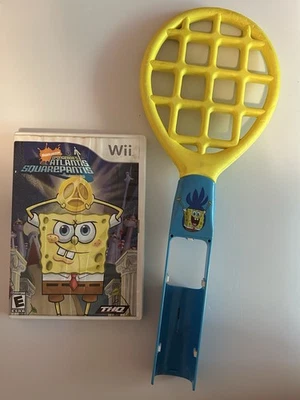 Bob Esponja Atlantis SquarePantis Nintendo Wii con accesorio de raqueta Foto 1 de 3