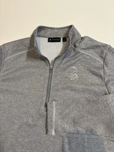 Men's Adidas Pinehurst 1895 Gold 1/4 Zip Pullover Gray SZ S - Picture 1 of 5