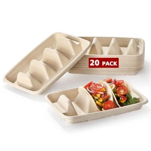 20 PCS Disposable Taco Holders, Taco Bar Serving Set for a Party, Taco Plates... - Picture 1 of 9