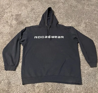 De Colección Rocawear Sudadera con Capucha Para Hombre XL Negra Spellout con Parche Hip Hop Ropa de Calle Y2K Foto 1 de 4