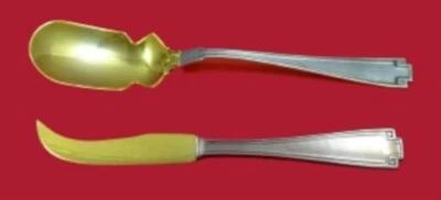 Etruscan by Gorham Sterling Silver Caviar Set 2pc Gold Washed Custom Made - Image 1 of 2