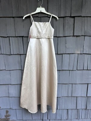 JJ’s House Junior Prom Wedding Homecoming Satin Dress Cream Strapless Size J 10 - Image 1 of 2