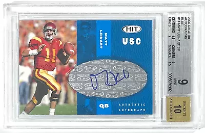 2006 Sage HIT Autographs Blue Matt Leinart SP RC #A11 BGS 9 w/10 Auto - Image 1 of 2