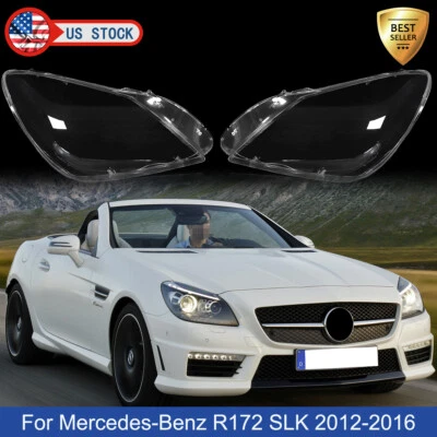 For 2012-2016 Mercedes-Benz R172 SLK Left Right Headlight Lens Cover SLK200 350 Foto 1 de 4