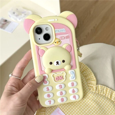 Cartoon Animal Phone Silicone Soft Case Cover for iPhone 16 15 14 13 Pro Max - Image 1 of 4