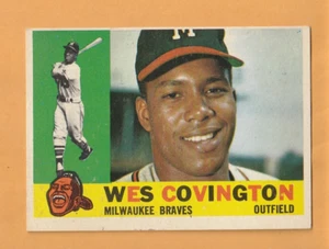 Wes Covington Milwaukee Braves 1960 Topps #158 Durham Carolina del Norte - Imagen 1 de 2