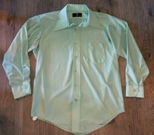 Vtg 60s 70s Van Heusen Dress Shirt Mid Century Stretch Nylon Disco L/S Mens