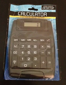Large Display 8 Digit Black Desktop Calculator - Picture 1 of 4