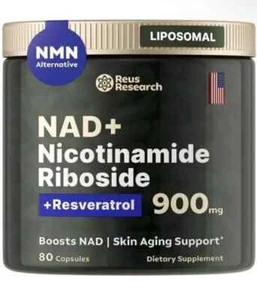 NAD+ Supplement for Anti-Aging Energy Focus & Nicotinamide Riboside Resveratrol - Picture 1 of 6