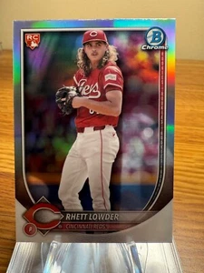 2025 Bowman CHROME RHETT LOWDER LOGO ROSSO REDEMPTION ROOKIE RC SP #6 Reds RY - Foto 1 di 2