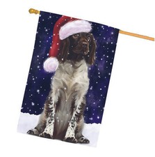 Christmas Let it Snow Munsterlander Dog House Flag Outdoor Decor