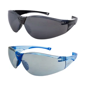2 Cruisin Safety Glasses Black Frame + Flash Mirror Lens Blue Frame + Lens - Picture 1 of 9