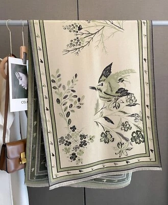 Bufanda larga grande vintage flores mujer imitación cachemir pashmina chal 185x65 cm Foto 1 de 4