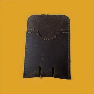 Hide And Drink Push Card Holder Wallet : Full Grain Leather:Bourbon Brown color: - Picture 1 of 4