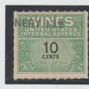 US #RE123 Used 1951 10cent Wines Internal Revenue Tax Stamp Series 1941 - Picture 1 of 1