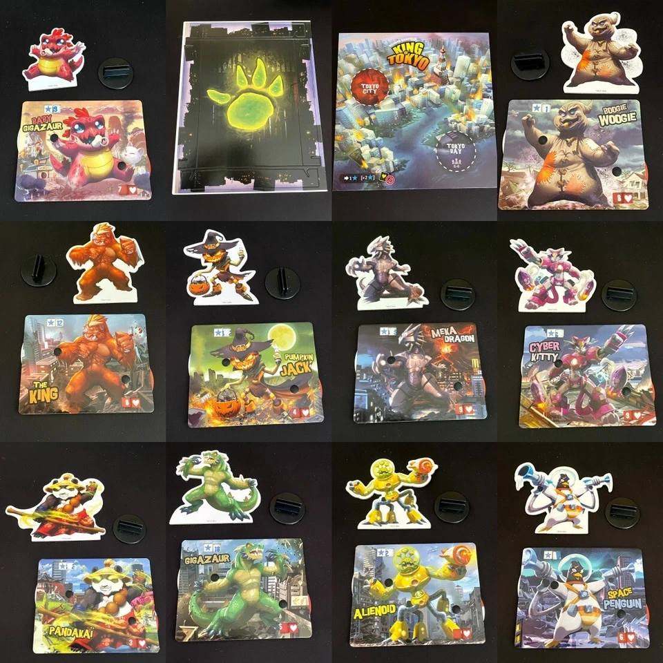 IELLO - King of Tokyo Monster Box - Components Monsters Cards Dice Tokens Würfel