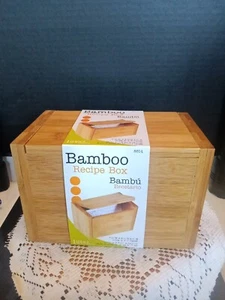  Bamboo Brown Recipe Box Lipper International. Brand New  - Picture 1 of 10