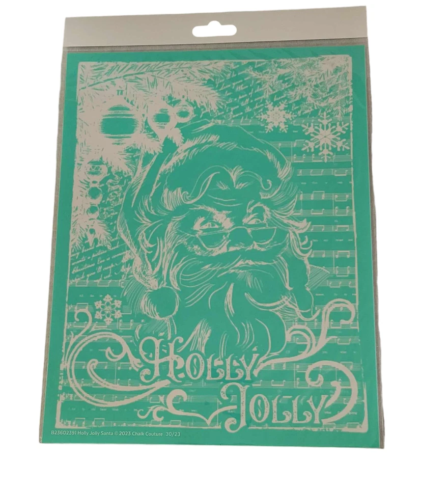 Nueva Plantilla de Transferencia Chalk Couture Talla B "Holly Jolly Santa" Foto 1 de 1
