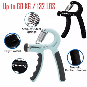 Hand Grip Strengthener Trainer Gripper Adjustable Strength Power Gym Exerciser - Picture 1 of 14