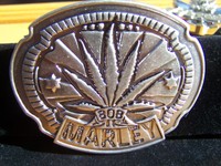Bob Marley marijuana leaf belt buckle