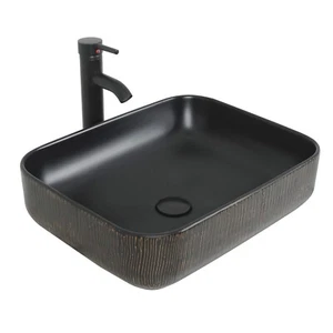 Bathroom Vessel Sink Faucet Combo Countertop Ceramic Basin Bowl Pop up Drain New - Picture 1 of 7
