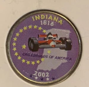 2002 D Colorized Indiana State Quarter 25c Coin - Picture 1 of 5