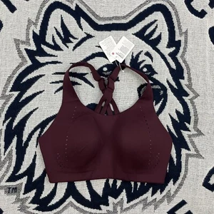 Sujetador deportivo acolchado atlético Lululemon AirSupport 32DD entrenamiento nuevo con etiquetas ciruela - Imagen 1 de 15