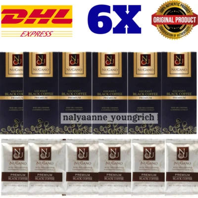 6X Premium Nugano Black Coffee Organic Ganoderma Lucidum Reishi Dark Roast - Image 1 of 4
