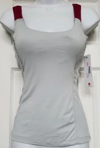 Vimmia Athletic yoga Shirred tank top size xs  gray & pink NWT $74 raunch - Picture 1 of 6