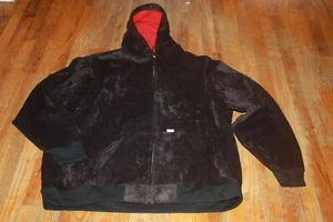 Sudadera con capucha vintage Carhartt 764T de terciopelo negro para hombre con capucha trabajo forrada en rojo talla 4XL - Imagen 1 de 5