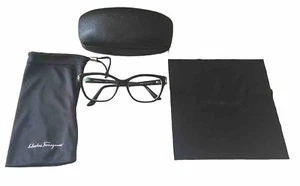 SALVATORE FERRAGAMO SF 2734 001 GLOSS BLACK EYEGLASSES 53/15/135 LOGO 415 - Picture 1 of 11