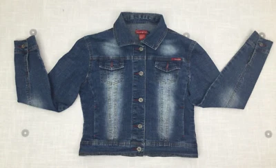 South Pole Medium Blue Denim Jean Jacket Trucker Style Womens Sz L EUC - Imagem 1 de 4