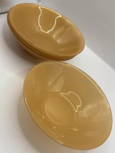 ARC France arcopal gold glass soup cereal bowls set of 4 RARE Color - Picture 1 of 17