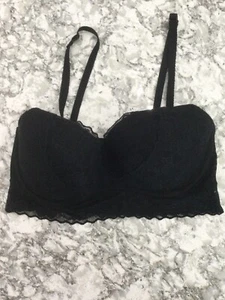 Victoria's Secret PINK Medallion Lace Push Up Bralette Bra Black M- (D-DD) - Picture 1 of 10