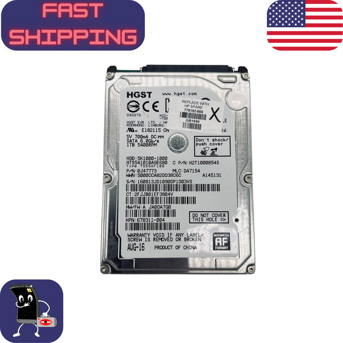 HGST SATA I 1 TB 2.5 in Form Factor Internal Hard Disk HGST SATA I 1 TB 2.5 in Form Factor Internal Hard Disk