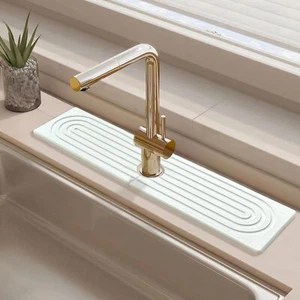 Faucet Mat for Kitchen Sink, Diatomite Fast Drying Stone Faucet Mat for Kitch... - Picture 1 of 6