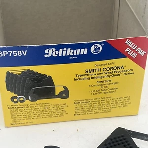 Pelikan Black Cartridge Ribbons 6P758V Smith Corona Open Box 2 Pk And Tape Spool - Picture 1 of 3