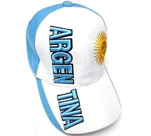 Argentina Flag Mini Banner Baseball Cap Hat argentinian Crown Blue Adjustable  - Picture 1 of 6