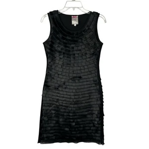 Yoana Baraschi Anthropologie Dress Size 4 Black Pleated Ribbons Sleeveless Lined - Picture 1 of 9